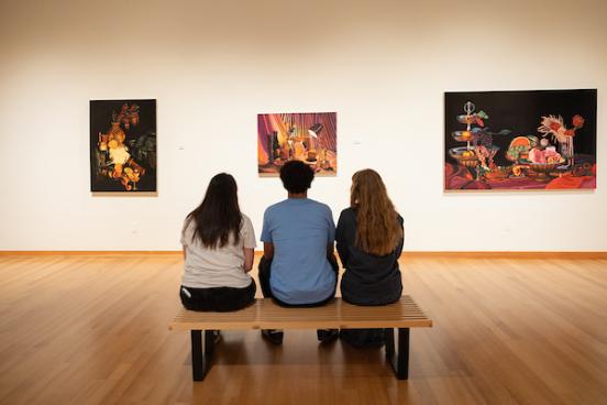 Students at art gallery
