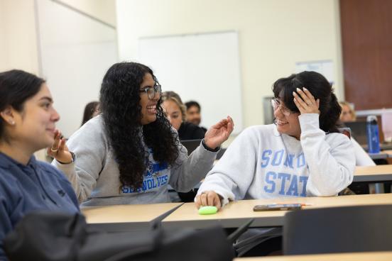 Students laughing together