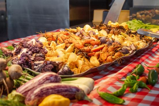Food spread across a table