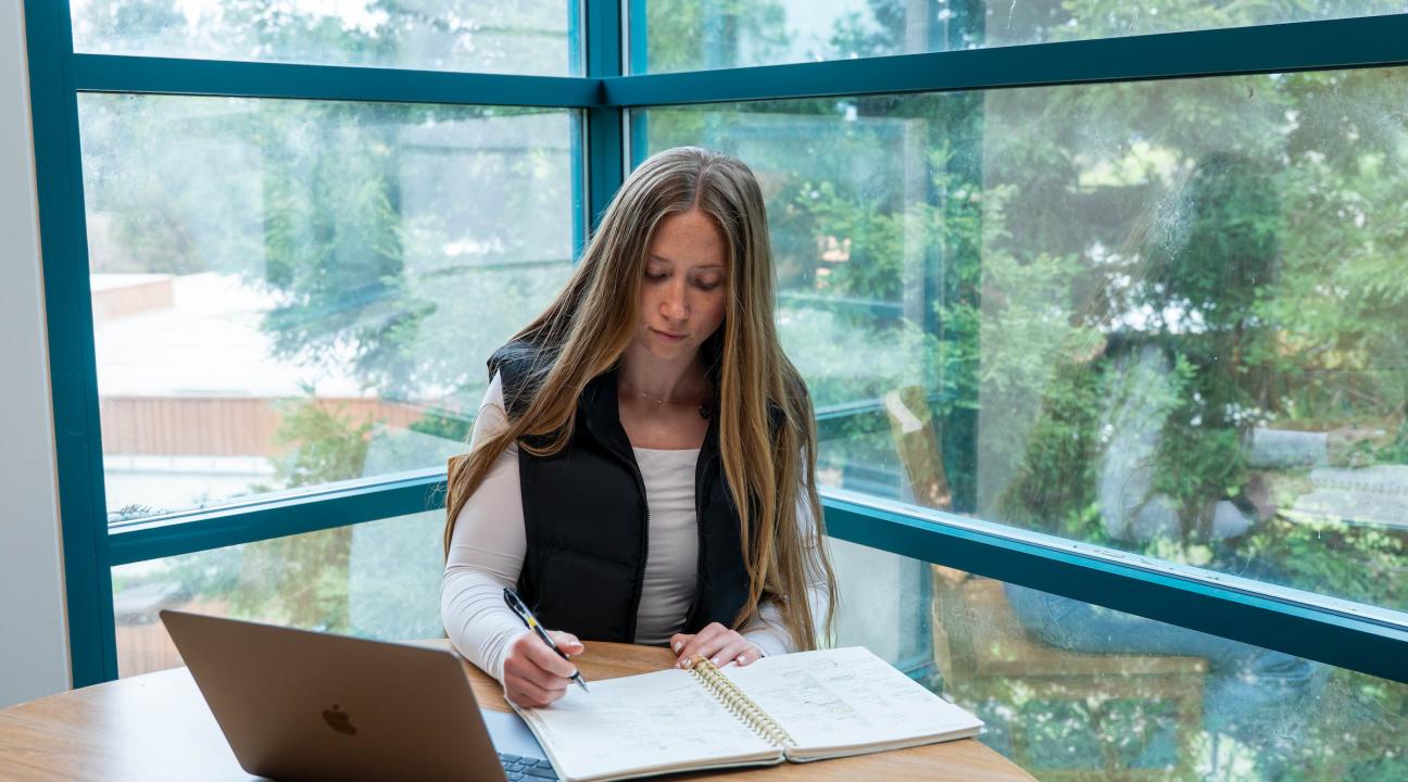 student studying
