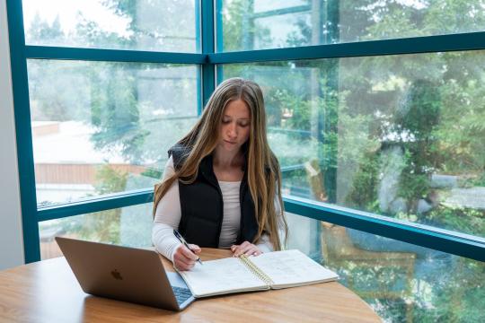 student studying