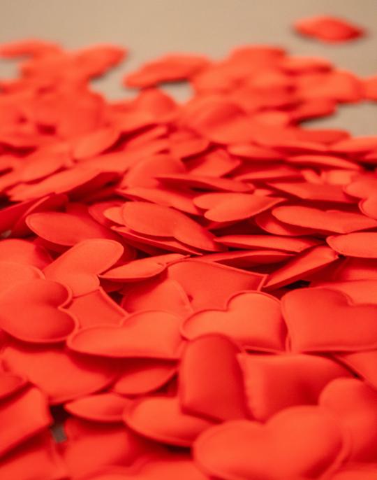 Red Hearts on the Table 