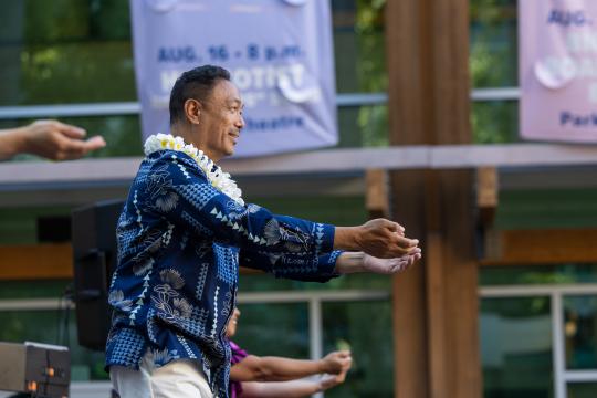 Dancers performing traditional routine