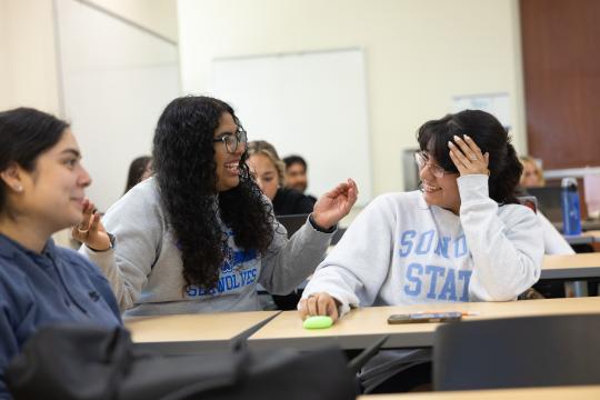Students laughing together