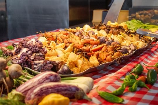 Food spread across a table