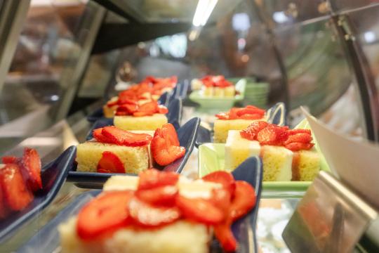 View of strawberry cakes