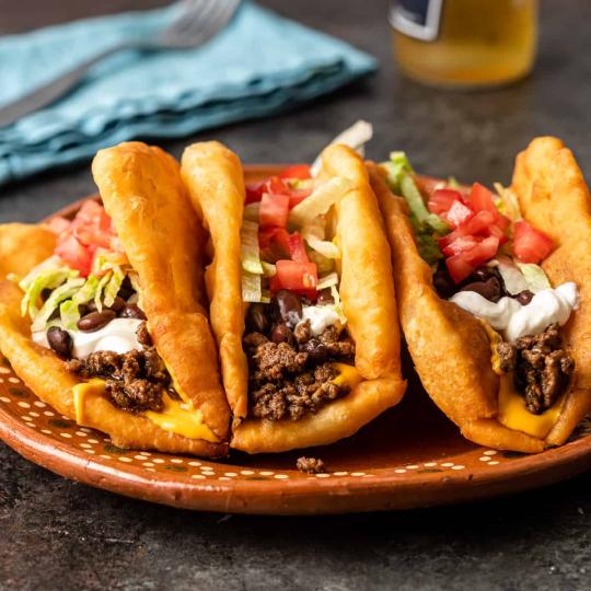 View of 'indian tacos' dish