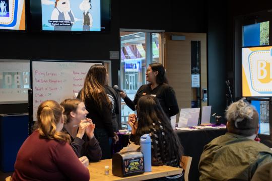 Students participate in trivia night