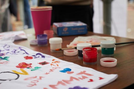 View of a painted T-shirt craft