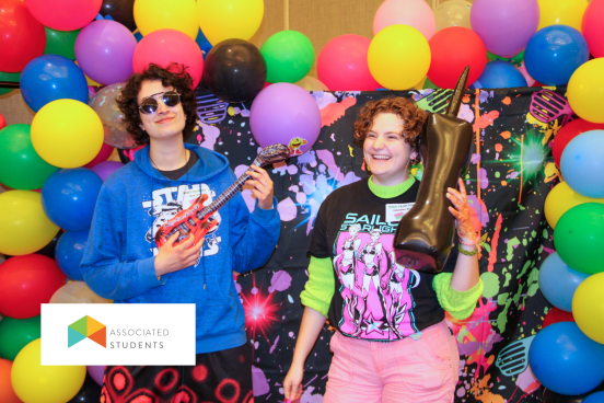students wearing 80s clothes