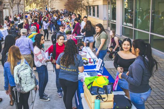 Students tabling for club & resource fair