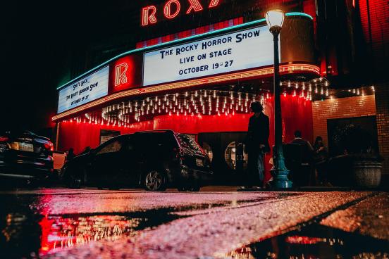 outside theater rocky horror showing
