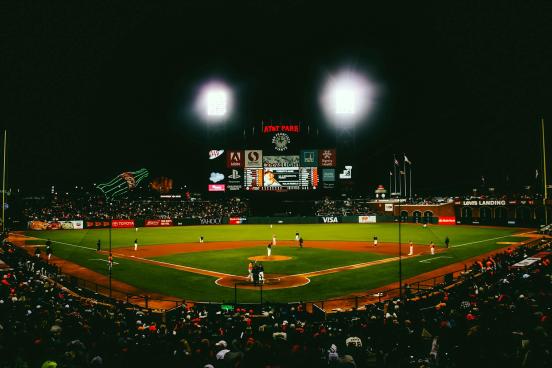 Oracle park during a giants baseball game