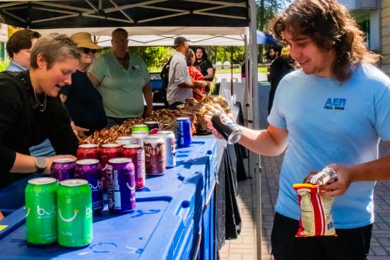Students Attending Hot Dog Day