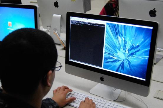 Student in Computer Lab