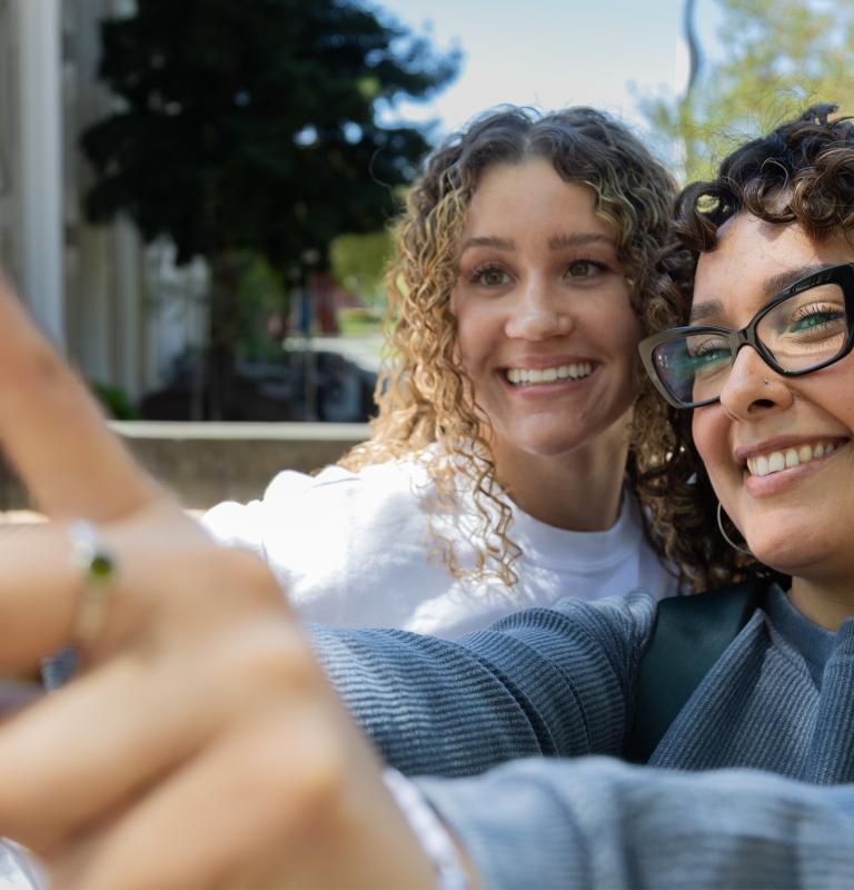 Two students talking a selfie
