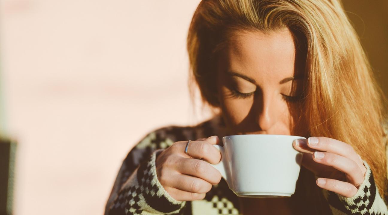 Woman drinking coffee