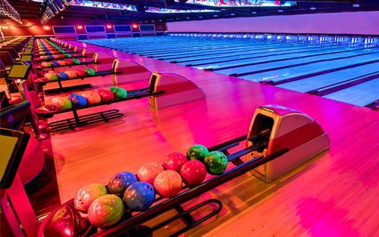 Colorful and entertaining bowling alley