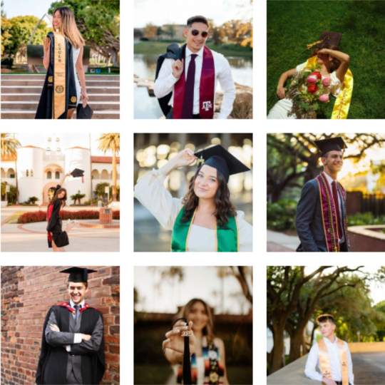 Examples of solo grad photoshoots