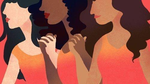 Illustration of 3 women holding hands