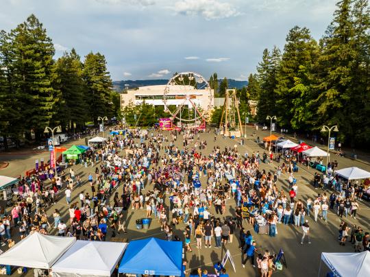 Big nite fair with all freshman students having fun