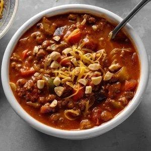 Bowl of Smoky Peanut Butter Chili