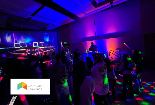 Students dancing at silent disco