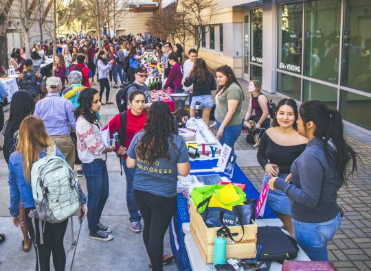 Students tabling for club & resource fair