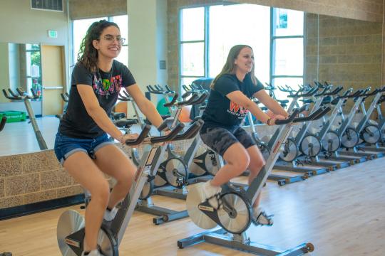 Cycling class at the rec center