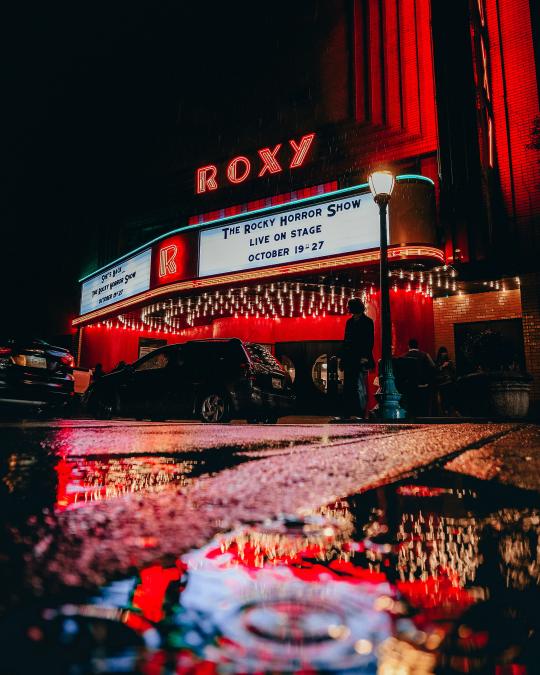 outside theater rocky horror showing