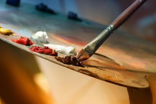 brush and paint for a portrait
