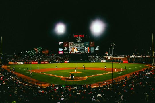 Oracle park during a giants baseball game