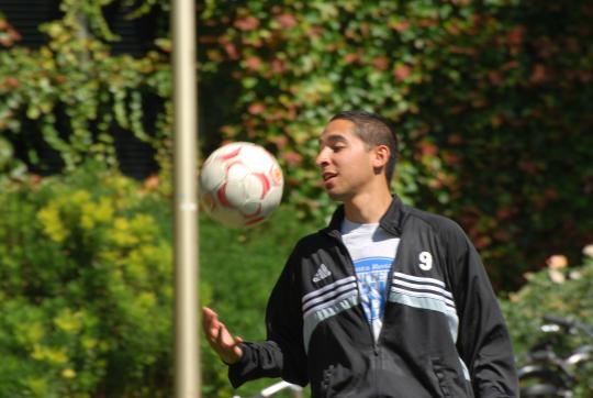 man with a soccer ball