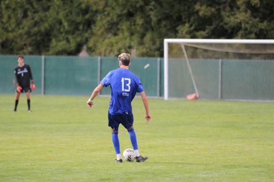 playing soccer