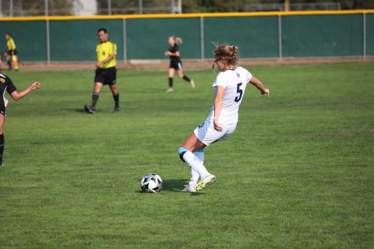 playing soccer
