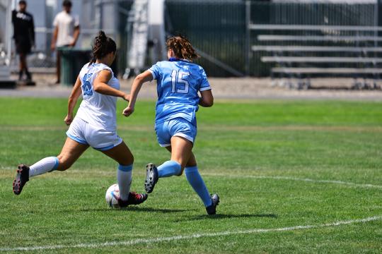 women playing soccer