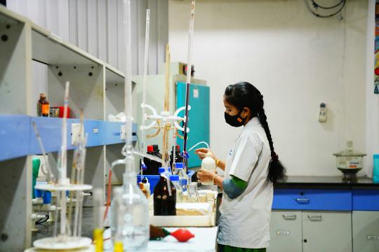 a person working in a lab