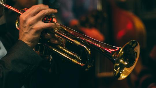 playing trumpet