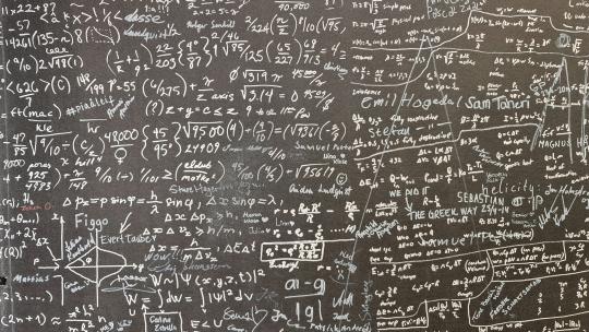 Math on chalk board